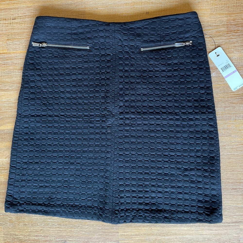 Laundry By Shelli Segal Black Textured Mini Skirt NWT